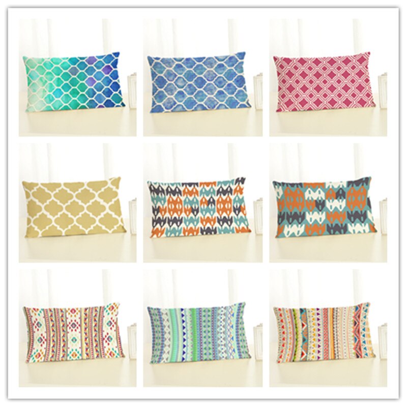 ο 30x50 ũ  Ƽ м Ÿ  μ Ȩ   Ŀ ư    /New 30x50  Creative Fashion Style Geometry  Print Home Decor Cushion Cover Cotton Linen